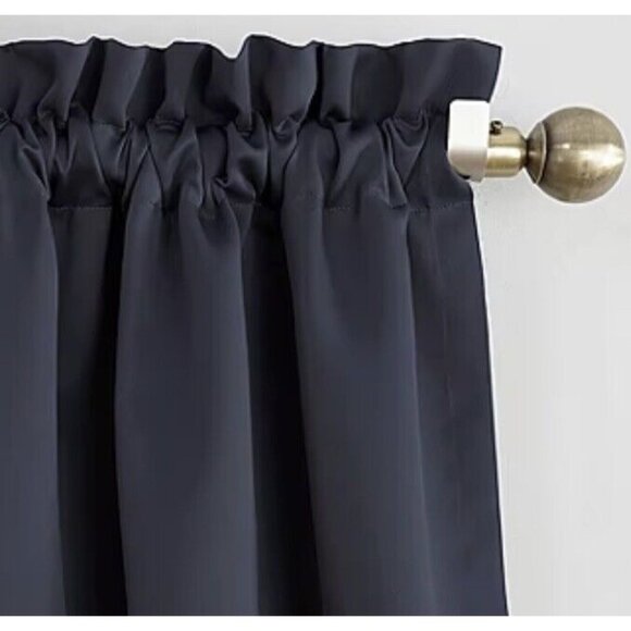 Sun Zero Easton Energy Saving lackout Rod Pocket Curtain Panel 40" x 95" Navy - Picture 2 of 5
